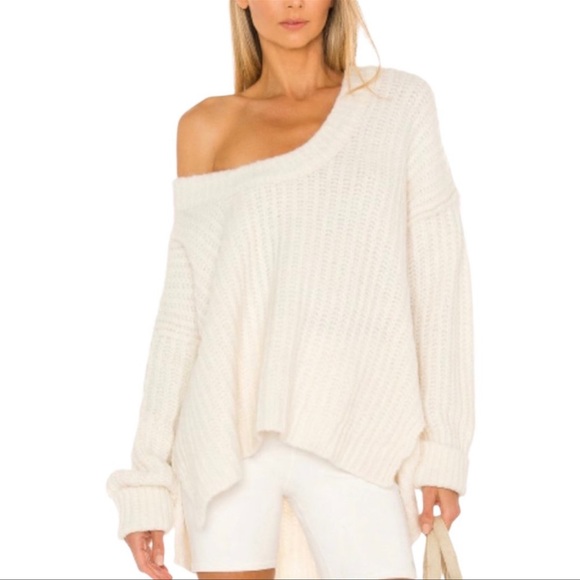 Free People Blue Bell Oversized Scoop Neck Sweater Size Large - NWOT - Picture 3 of 11